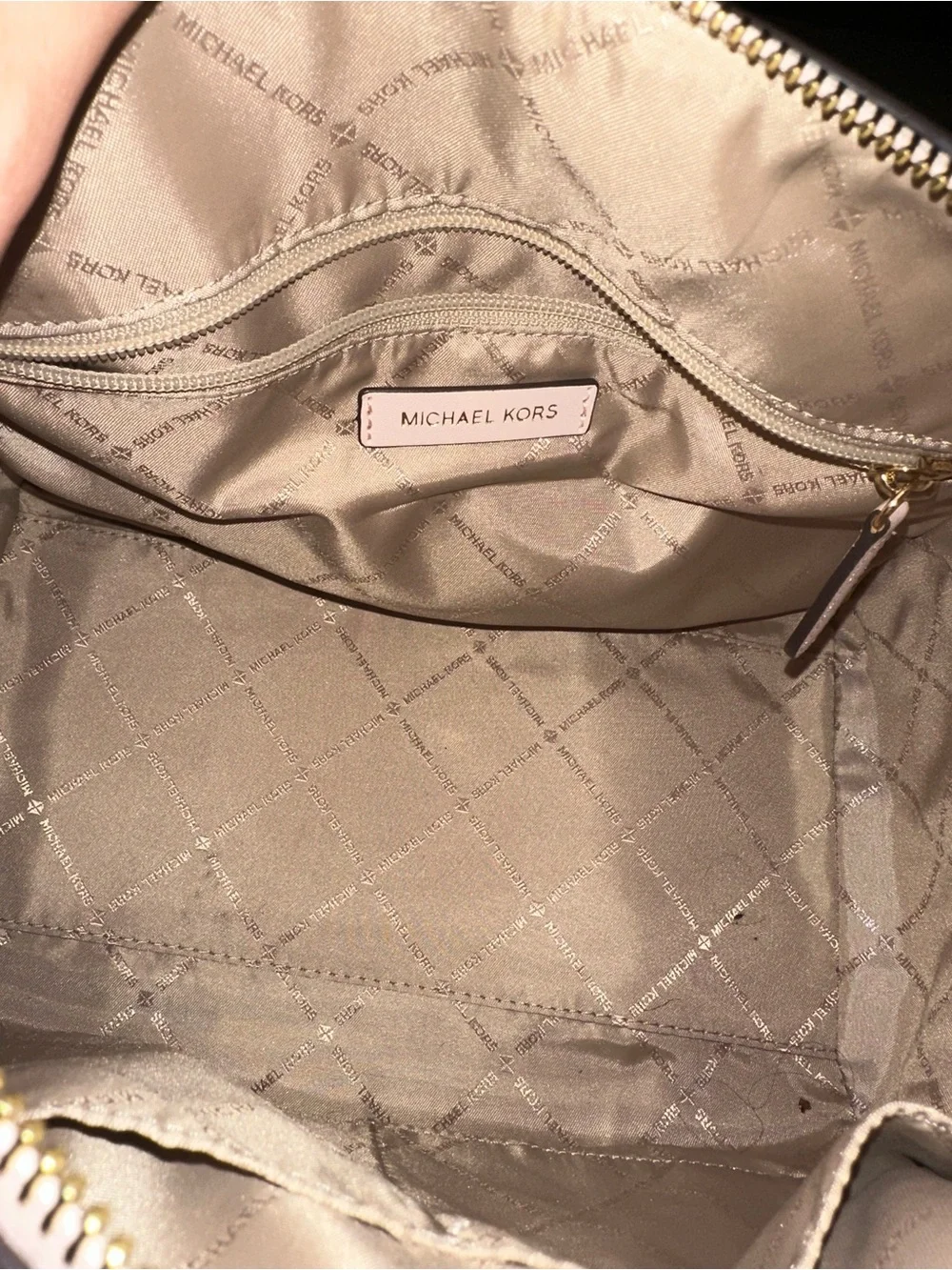 Michael Kors Light Pink Logo Satchel with Gold Hardware